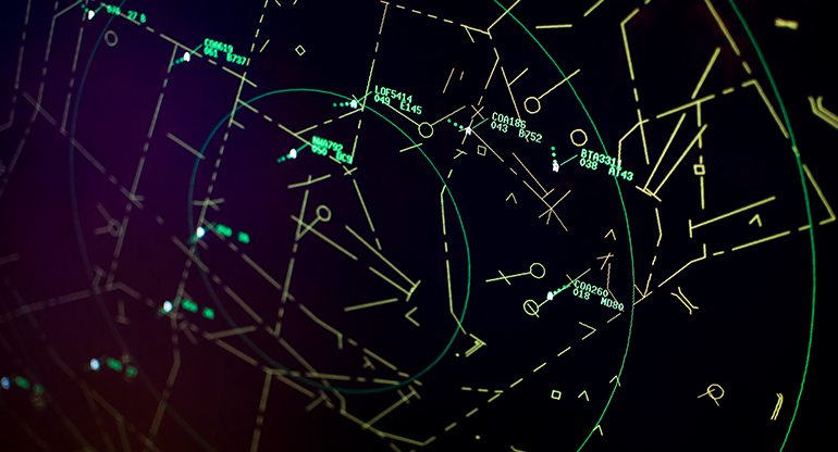 Air traffic control map