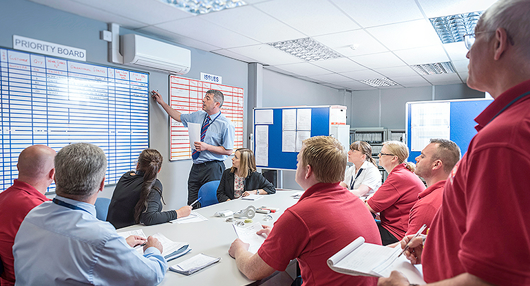 Systems engineering team in classroom